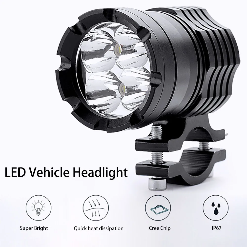 

Vehicle LED Light Motorcycles Headlight 6500k White Super Bright 6 LED Chips Working Motorbike 3600LM LED Scooters Spotlight