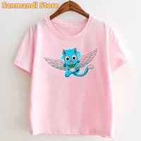 2021 hot sale fairy tail cartoon print t shirt kids clothes for girlsboys tshirt angel wings t shirt children clothing tops