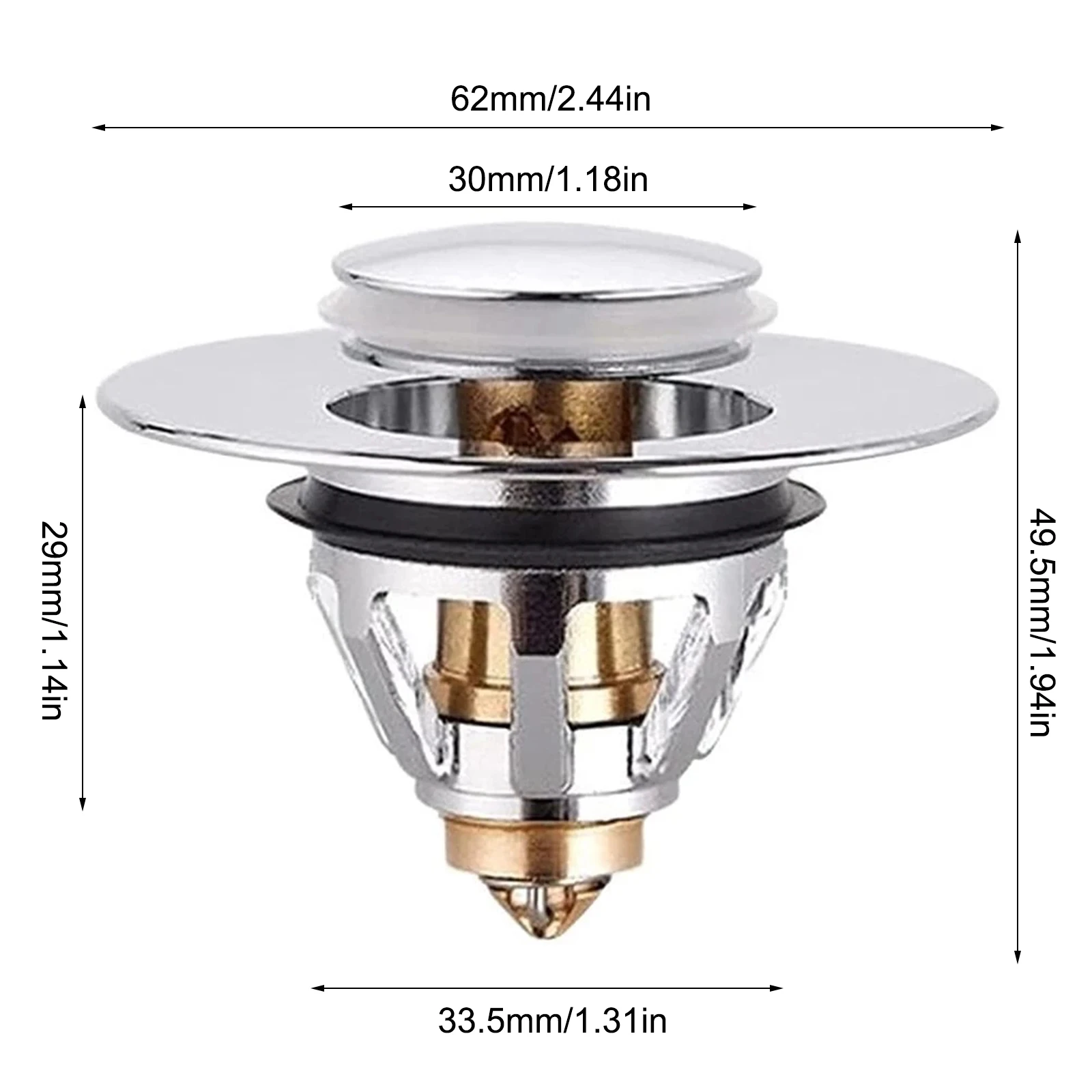 

New Universal Basin Pop-up Drain Filter Stainless Steel Hair Catcher Bath Stopper Filter Shower Sink Strainer Plug Kitchen Acce