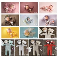 newborn baby photography props knit crochet romper hat doll pillow toddler fotografia accessory infant studio shoot photo cloth