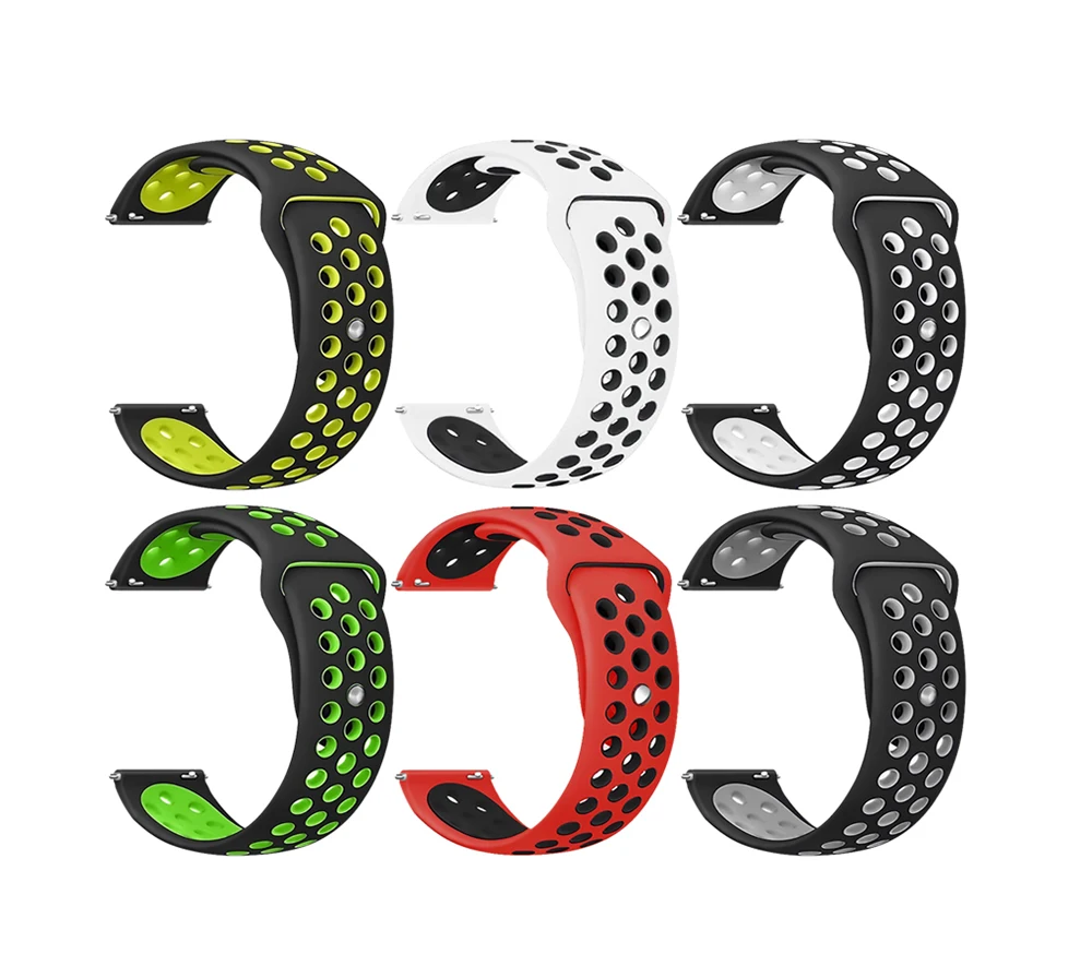 UEBN 22 мм 20 мм силиконовый сменный дышащий ремешок для часов Garmin Vivoactive 3 samsung gear S2 S3 спортивные ремешки для часов