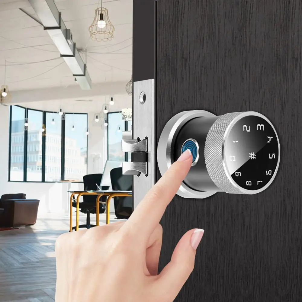 Смарт замок со сканером отпечатков пальцев паролем Bluetooth приложением