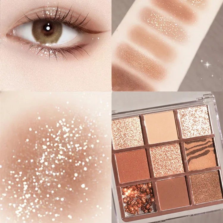 Палитра оттенков матовые мерцающие перламутровые водостойкие с блестками для