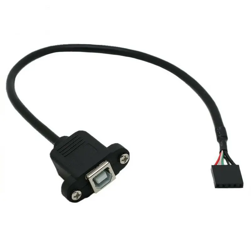 

USB 2.0 B Female Panel Mount To 5Pin Motherboard Printer Mount PC Cable Cord