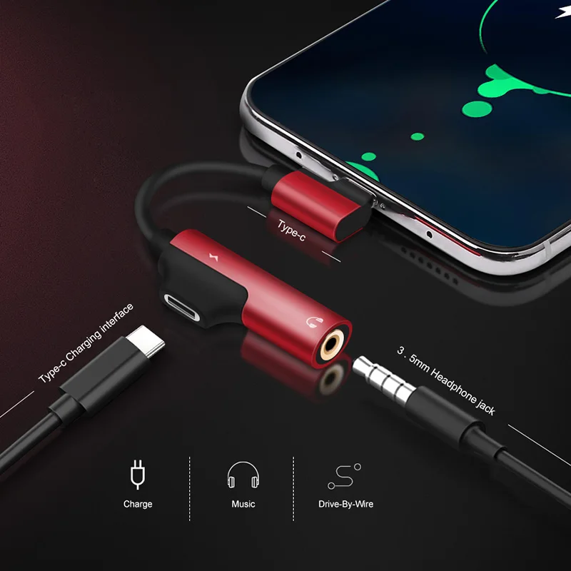Nohon USB C type-C до 3,5 Jack адаптер для наушников для samsung huawei Oneplus 3,5 мм AUX шнур переключателя двойной разъем