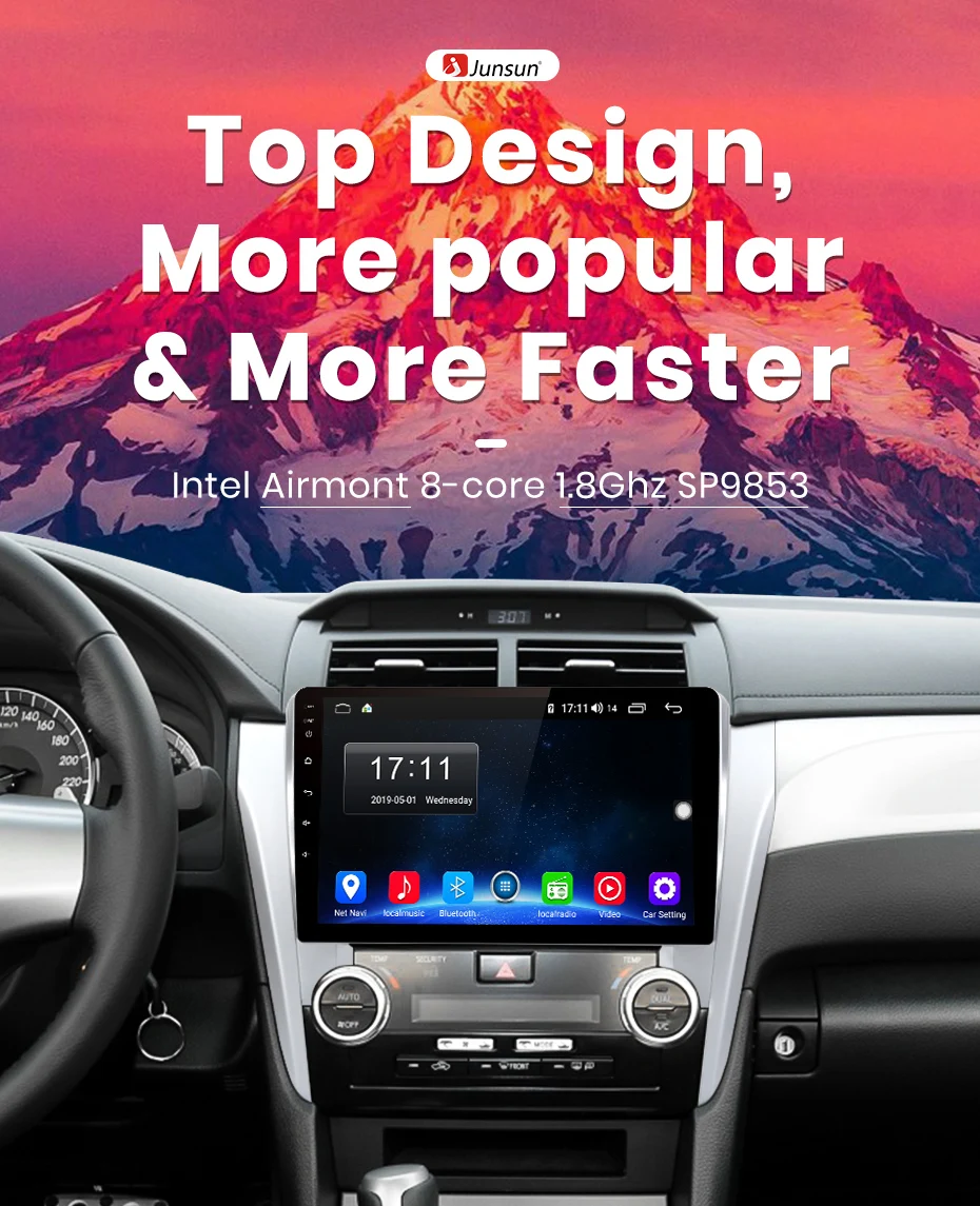 Junsun V1 pro 4G+ 64G CarPlay DSP Android 8,1 автомобильный Радио Мультимедиа стерео плеер gps для Toyota Camry 8 50 55 2011- 2Din DVD