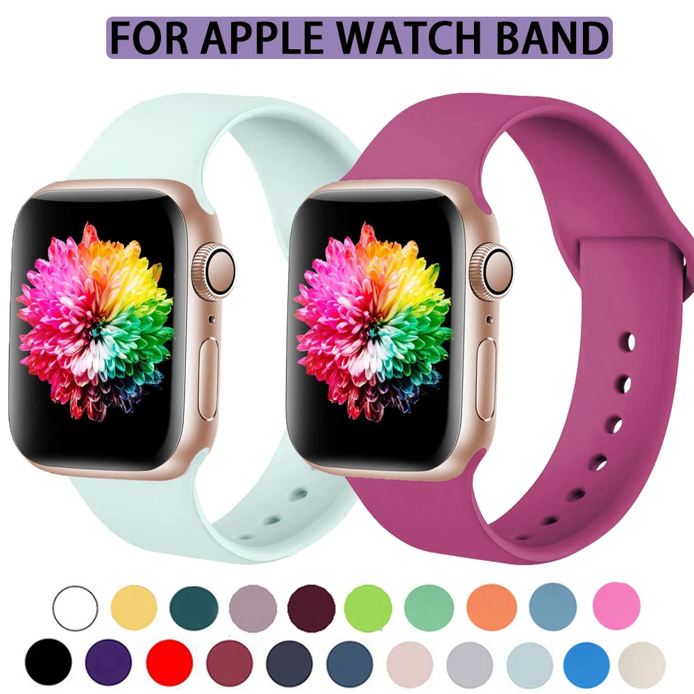 Ремешок спортивный для apple watch 5 band 40 мм 44 силиконовый браслет iwatch 42 38 se 3 4 6 |