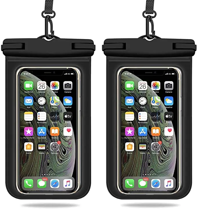 

Waterproof Phone Case, Waterproof Phone Case with Detachable Lanyard, iPhone Samsung Android Black Sealed Waterproof Phone Case.