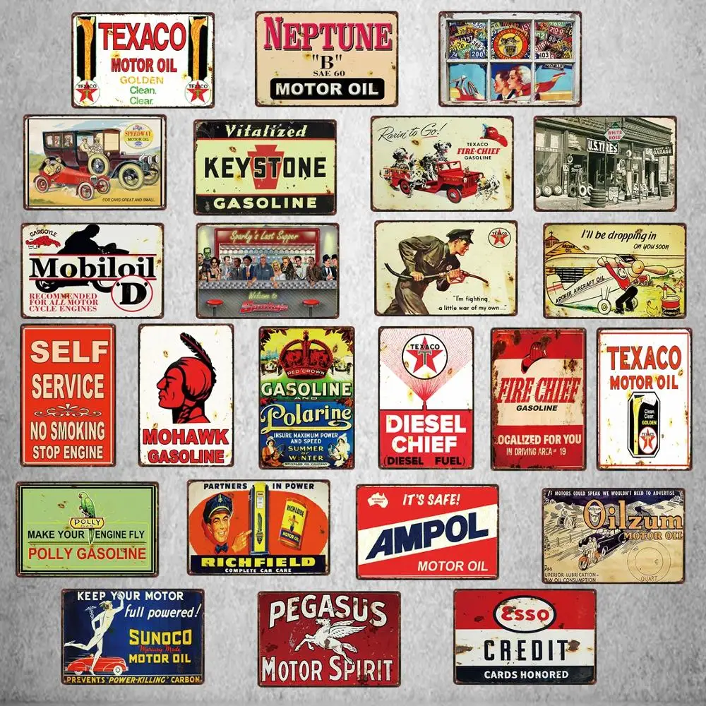 

Motor Oil Retro Tin Sign Shabby Chic Metal Wall Art Home Motorcycle Auto Tire Shop Garage Gas Station Decorative DU-4402A