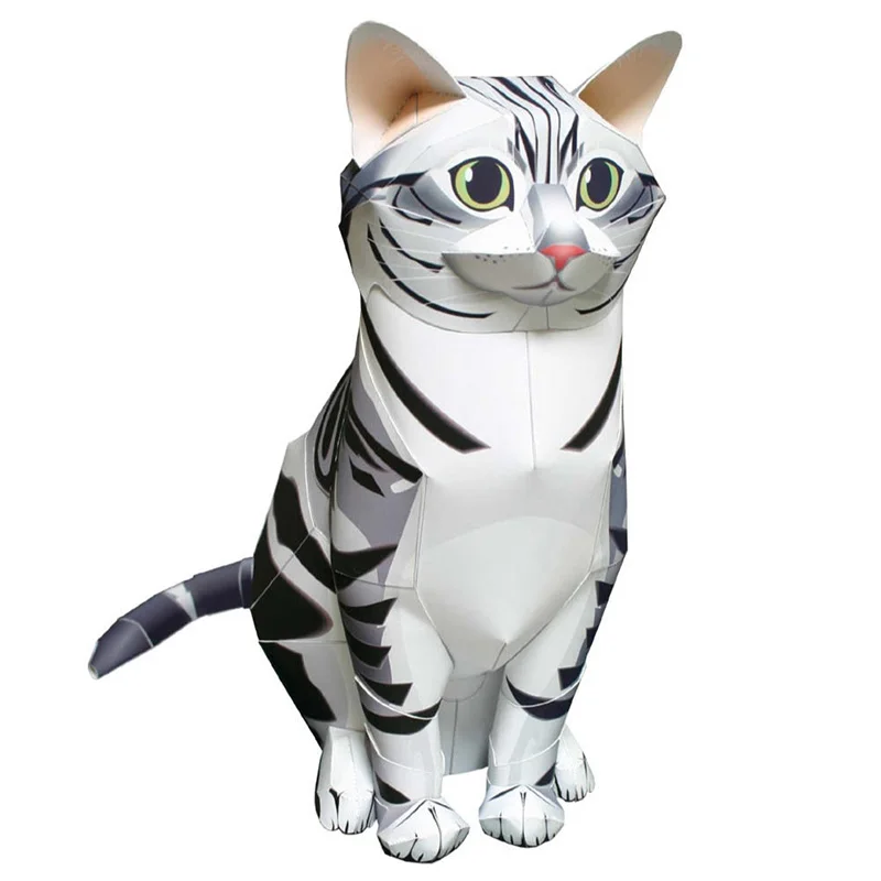 

American Shorthair Cat Folding Handmade Origami Art Mini Cute 3D Paper Model Papercraft Animal DIY Teens Adult Craft Toys QD-066