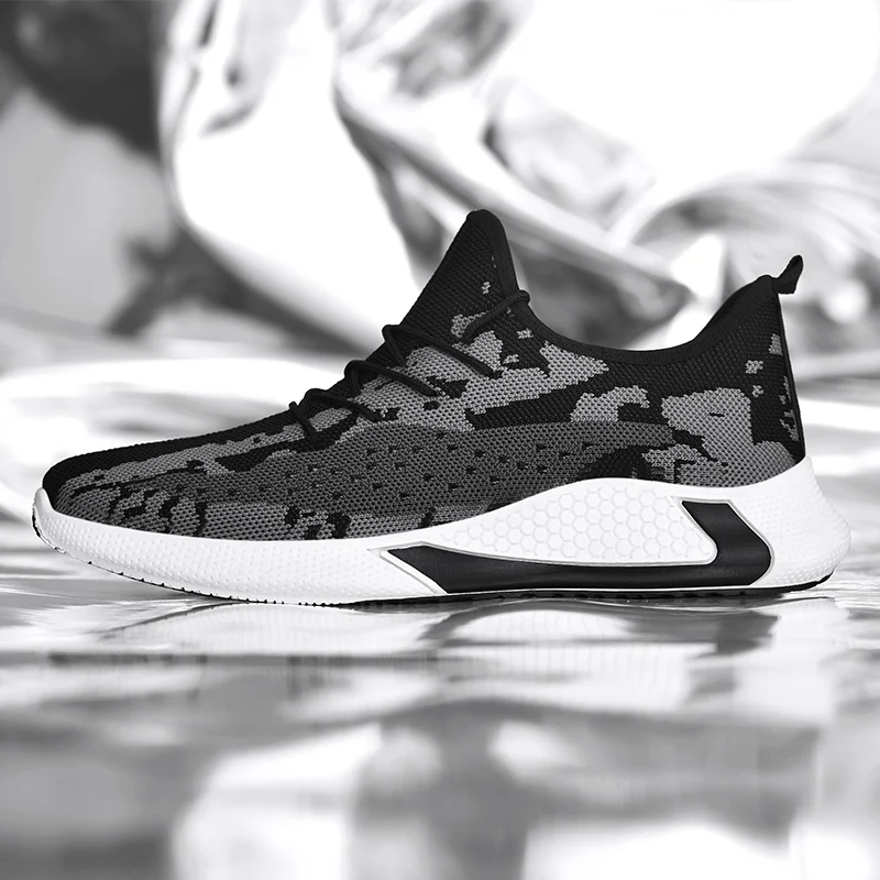 Мужские кроссовки черные сетчатые дышащие для бега спортивная обувь мужские на