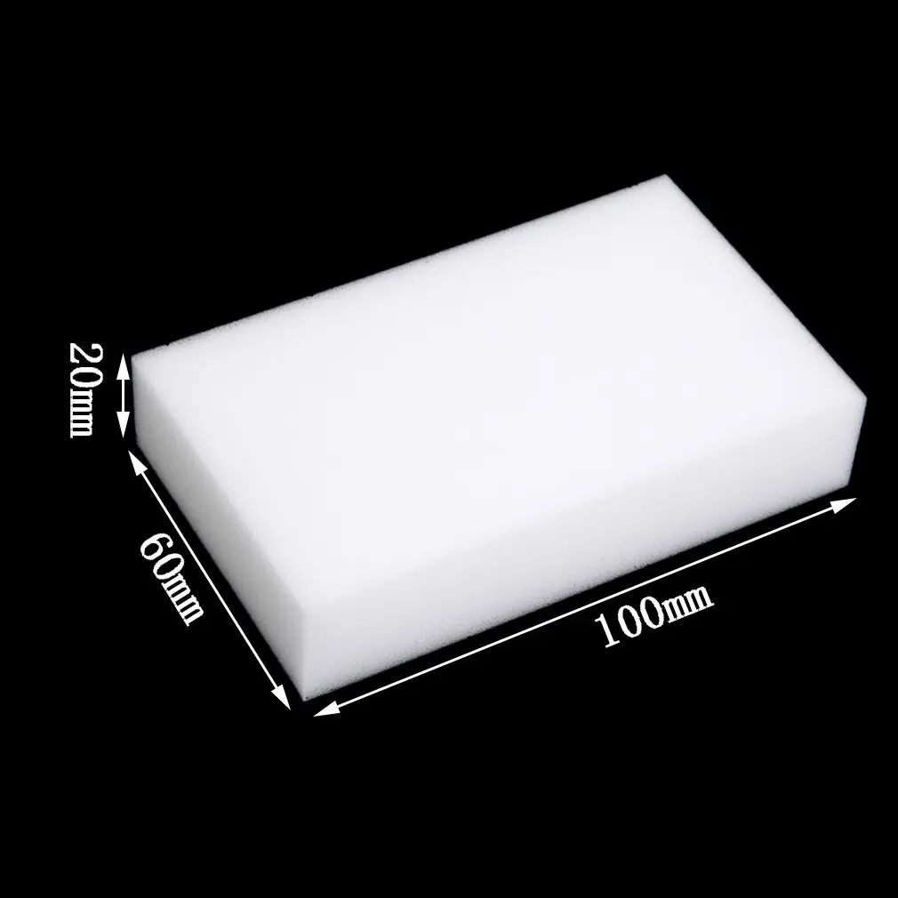 

100pcs/lot White Magic Sponge Cleaner Eraser Multi-functional Cleaner Melamine Sponge for Kitchen Bathroom Cleaning 100x60x15mm