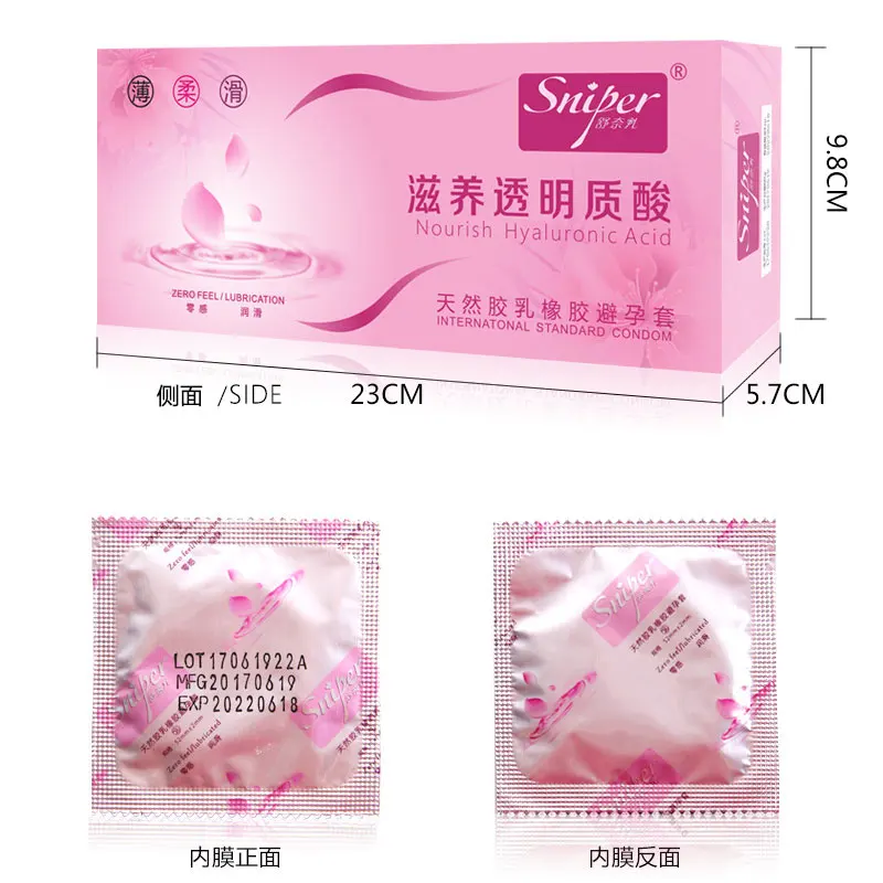 Взрослый Гиалуроновая кислота презервативы 100 шт./заказ натурального латекса