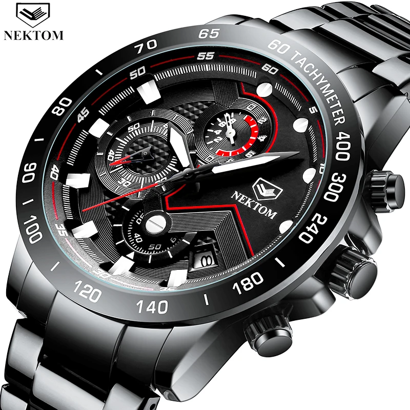 NEKTOM 2020 новые модные мужские часы из нержавеющей стали топ бренд роскошный