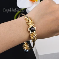 sophiaxuan hawaiian flower bangle fashion polynesian guam designer beach jewelry charm bracelets bracelet for women wedding gift