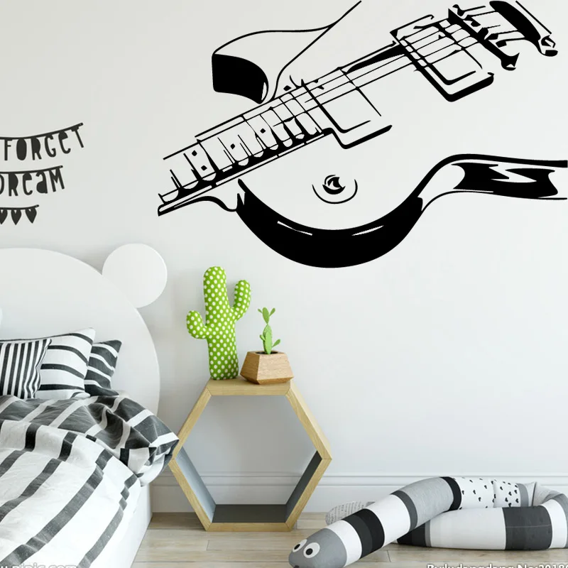 

Наклейка на стену с изображением музыкального инструмента для детской комнаты, аксессуары для украшения, виниловая самоклеющаяся Наклейка...