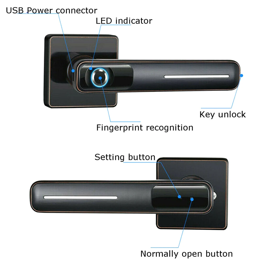 

Smart Electronic Fingerprint Door Lock Security Safe Tools USB for Home Office DQ-Drop