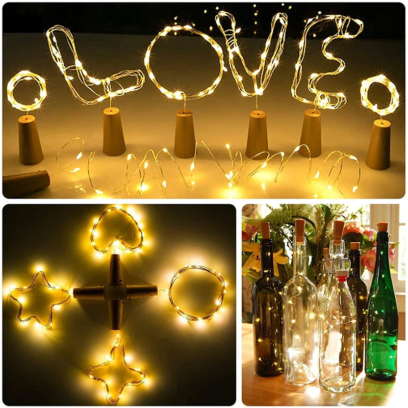 Светильники для винных бутылок пробка 20 светодиодных гирлянд гирлянда бара с