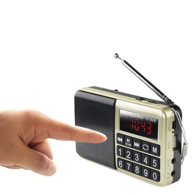 Портативный FM-радио со светодиодным дисплеем многофункциональный мини mp3-плеер