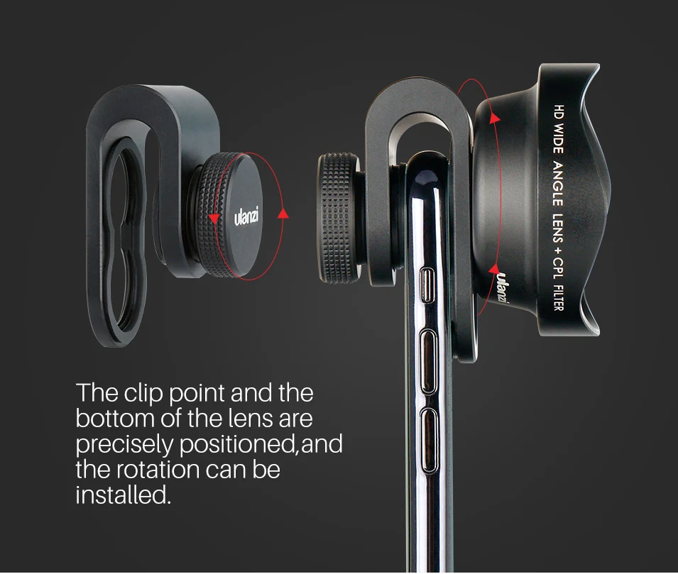 Анаморфный объектив ULANZI Универсальный широкоугольный с фильтром CPL рыбий глаз