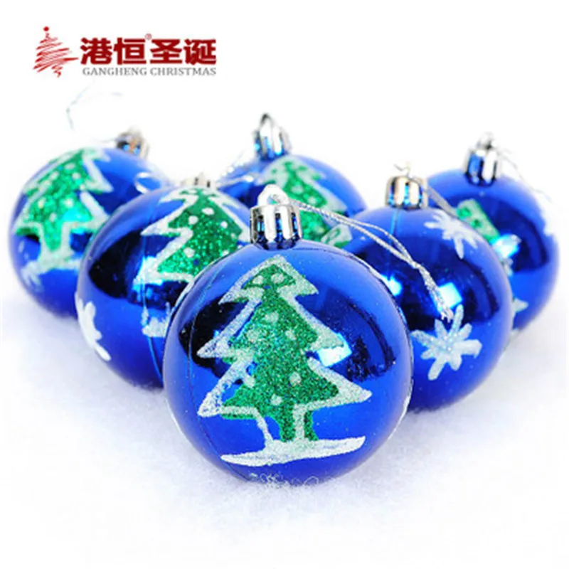 6 шт. Рождественская елка окрашенные шарики рождественские украшения Висячие для рождественской