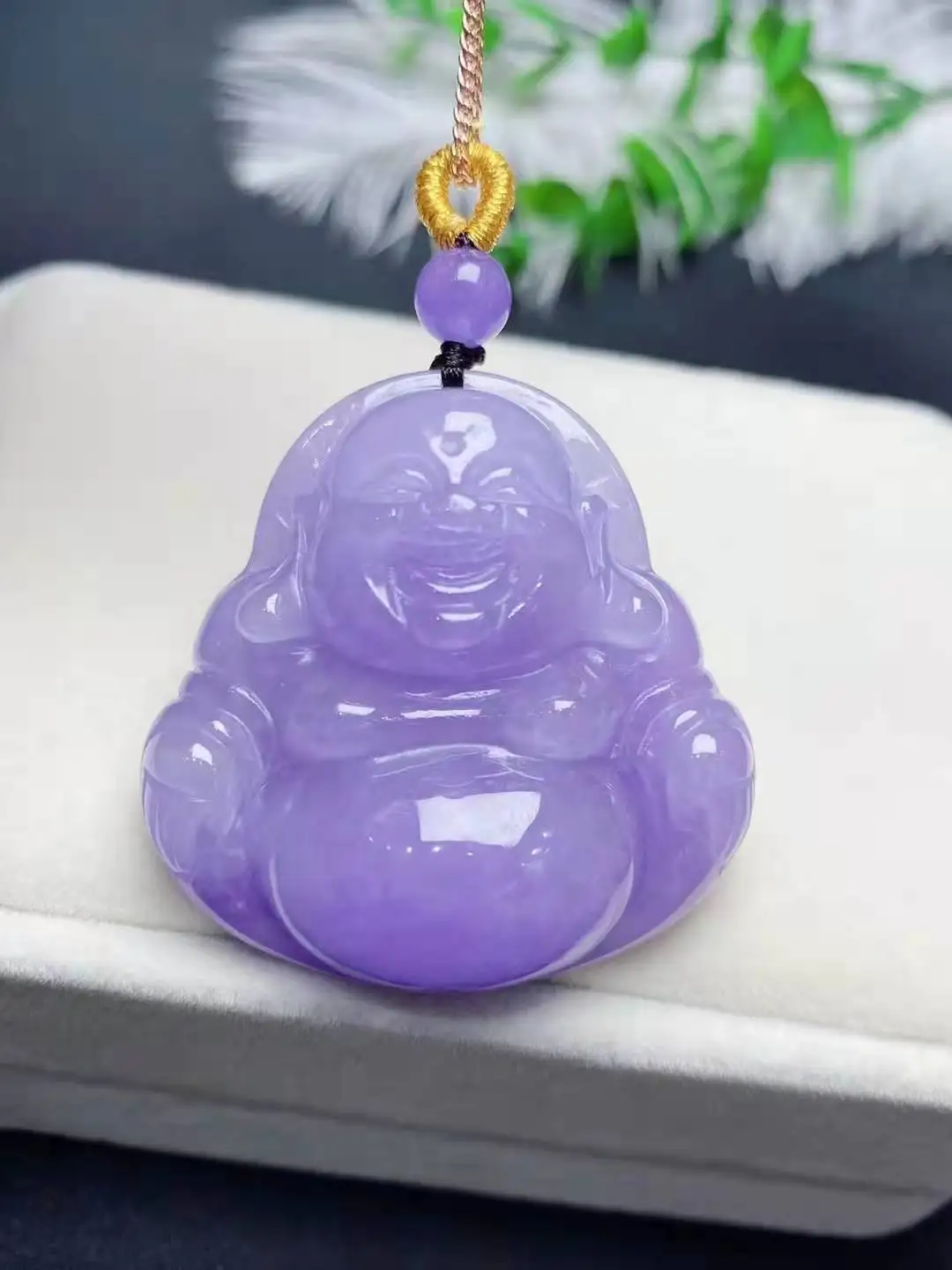Natural jade A HandCarved violet Buddha jadeite pendant necklace pendants jewelry necklaces women men | Украшения и аксессуары