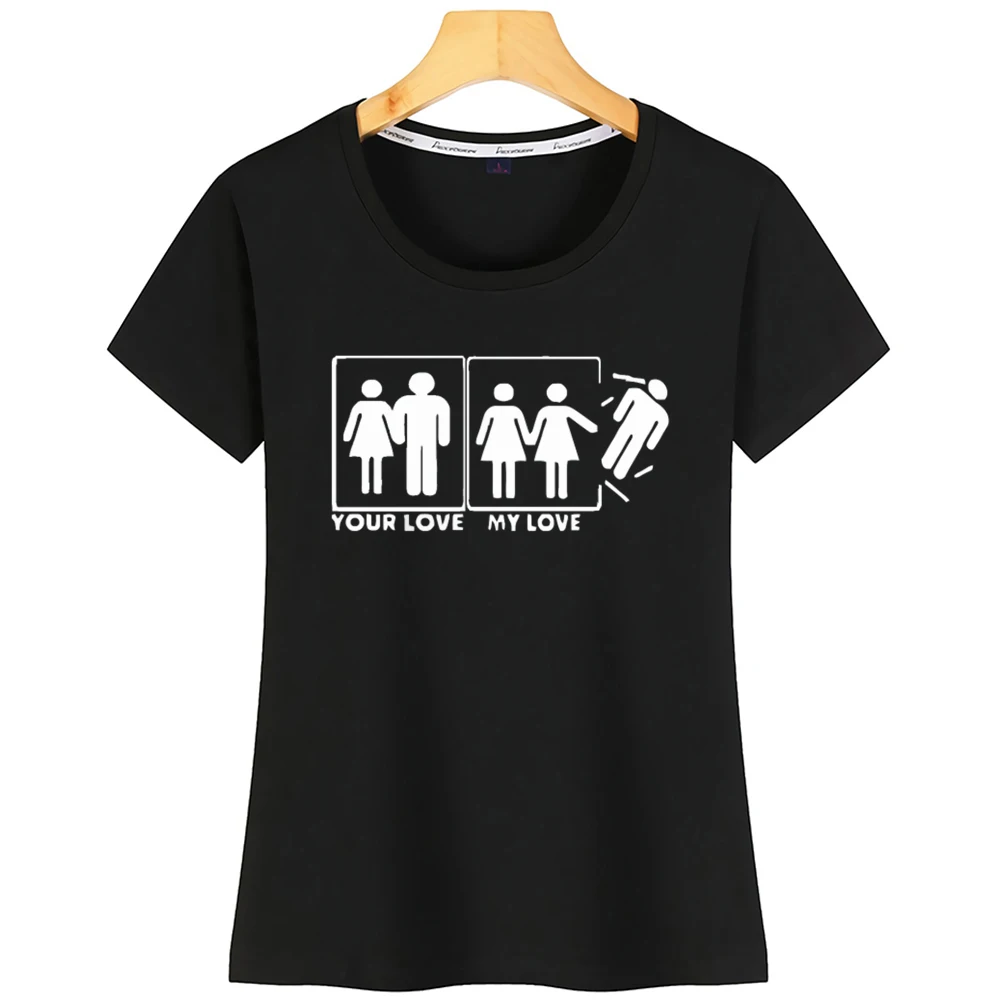 Топы Футболка женская Lgbt lesbie Solve Love Pride Винтажная футболка с круглым вырезом и