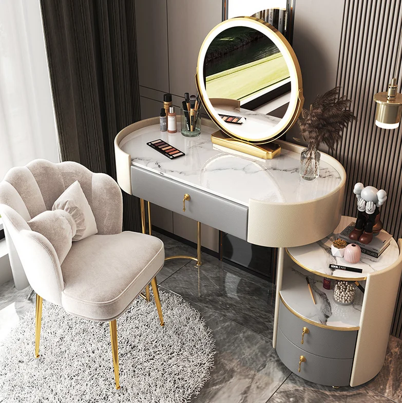 

Bedroom modern simple color matching dressing table small family Nordic advanced storage cabinet table