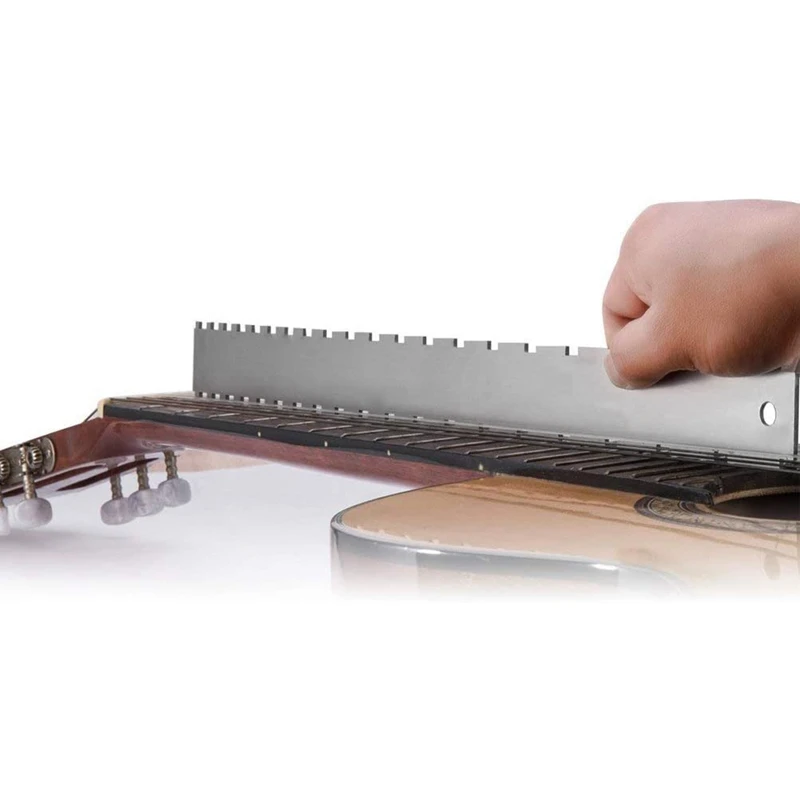 Guitar Neck Notched Straight Edge Luthiers Tool with String Action Ruler Gauge for Gibson 24.75 Inch and Fender 25.5 Electr | Спорт и