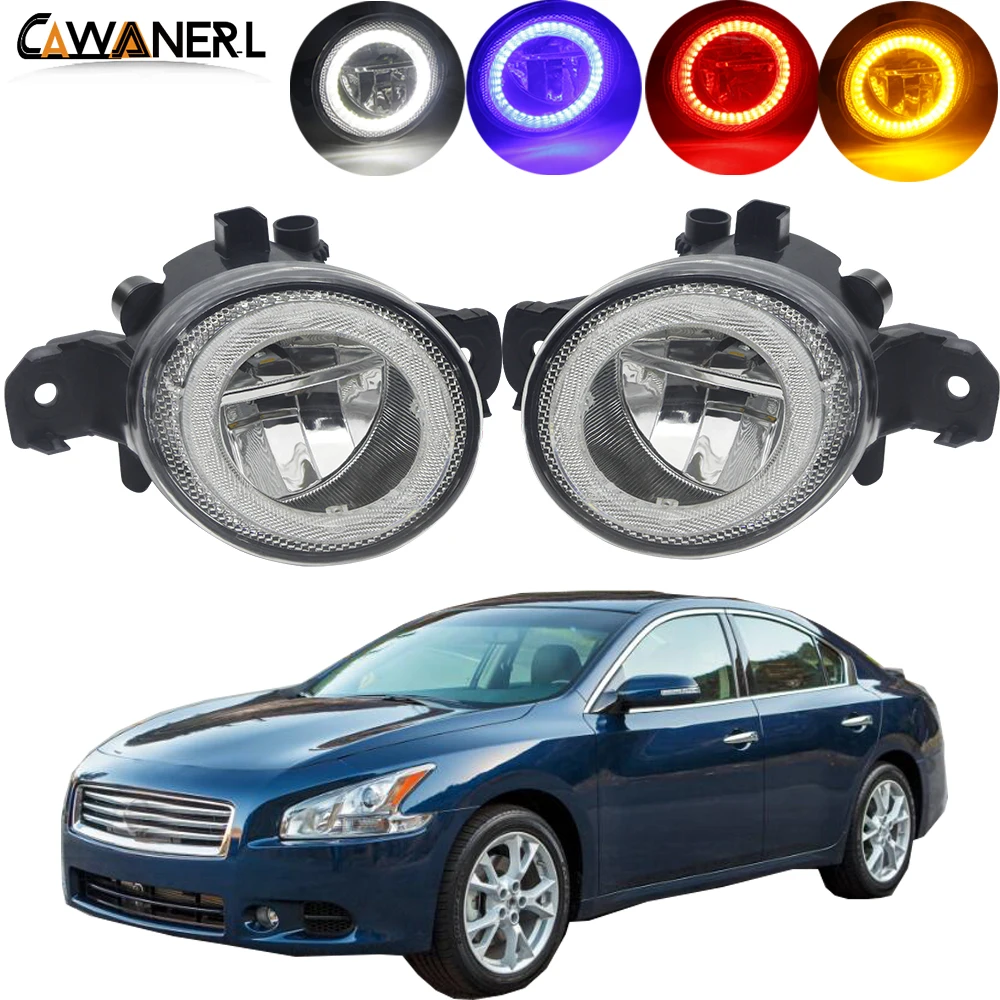 

2 X LED Angel Eye Fog Light For Nissan Maxima 2006-2014 Car Fog Lamp Daytime Running Light H11 4000LM 12V