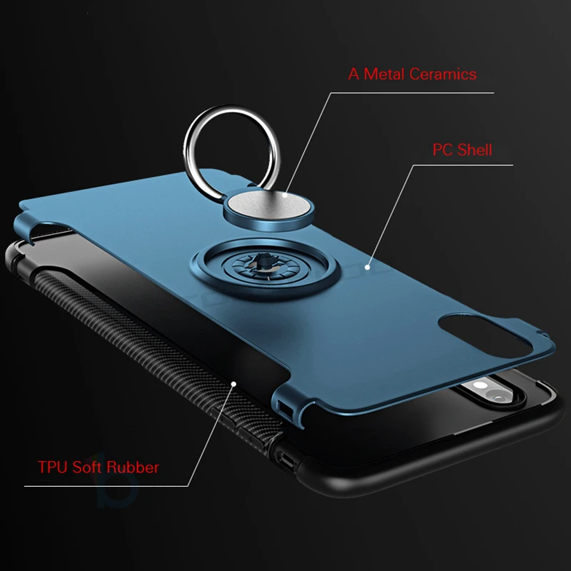 Магнитный чехол с кольцом для пальца iPhone 11 Pro Max X XR XS 7 8 Plus 6 6s 5 5S SE сверхпрочная