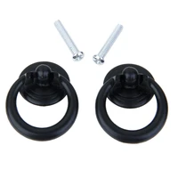 2pieces retro knob door bin dresser wardrobe drop ring pull handle black