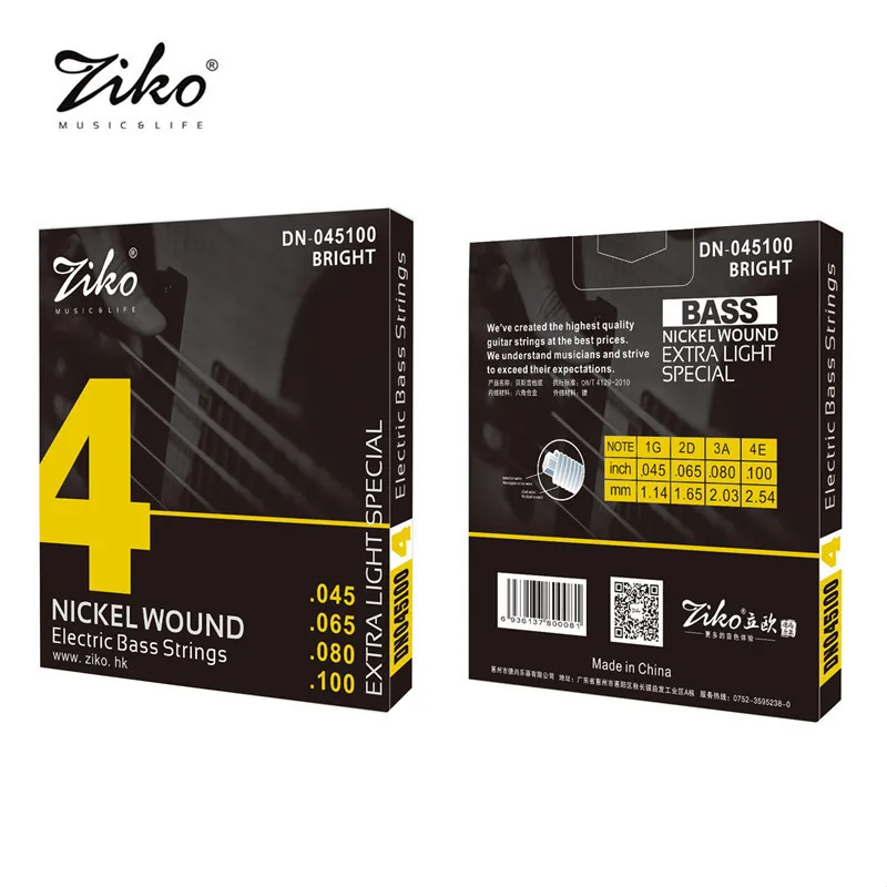 

DN-045 ZIKO 4 strings 5 strings 6 strings Bass Electric guitar strings guitar parts wholesale musical instruments Accessories