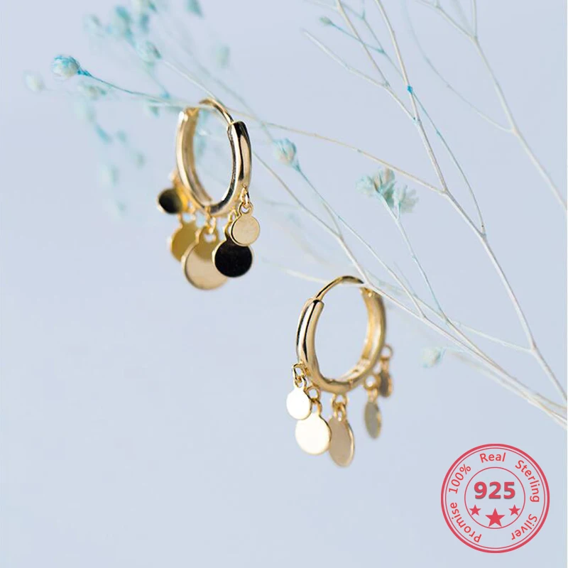 

Female Earrings 100% S925 silver 2020 New Style Simple Fashion Ear Buckle Geometric Small Fresh Small Circle Jewelry
