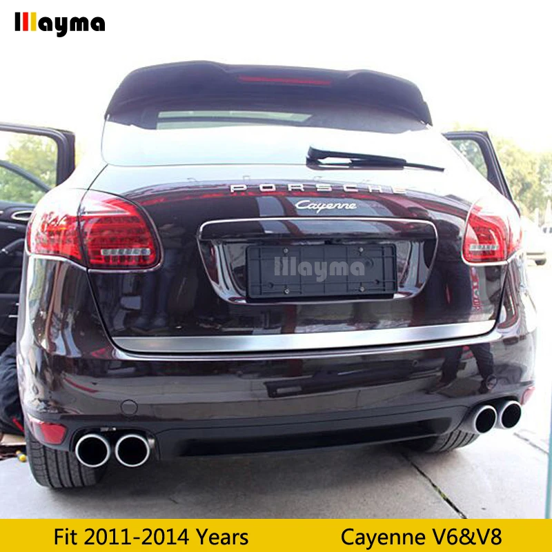 Серебряные наконечники выхлопной трубы глушитель для Porsche Cayenne V6 V8 2011 2012 2013 2014 s GTS
