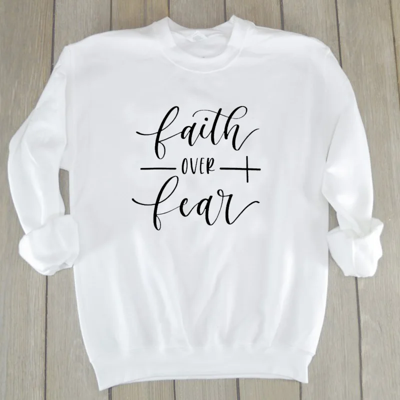 Толстовки с капюшоном надписью Christian Hope Love свитер Faith поверх Fear для женщин пуловер
