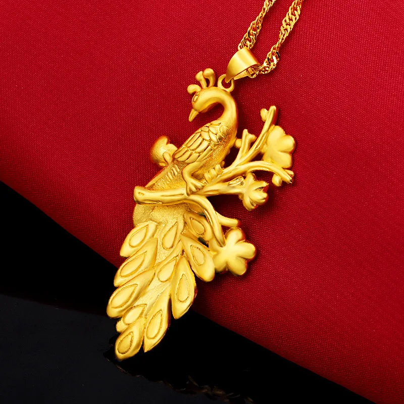 Enamel Colorful Peacock Pendant Yellow Gold Filled Beautiful Womens Chain Gift | Украшения и аксессуары