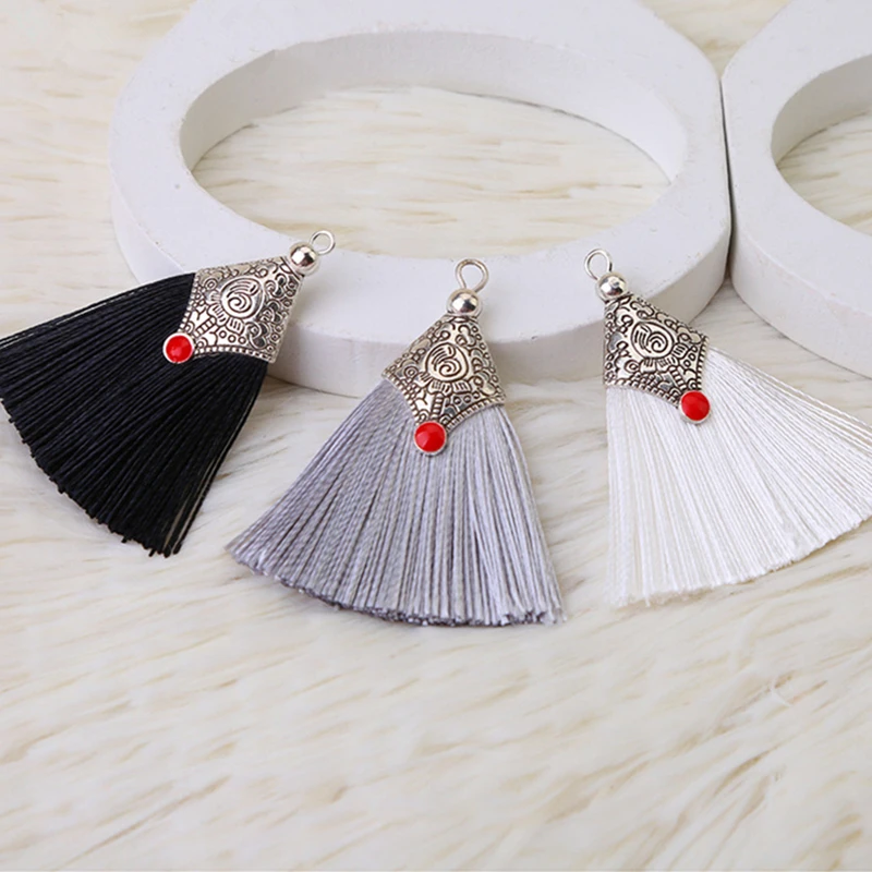 Металлические Шапочки 2-10 шт. шелковая кисточка бахрома подвеска сделай сам