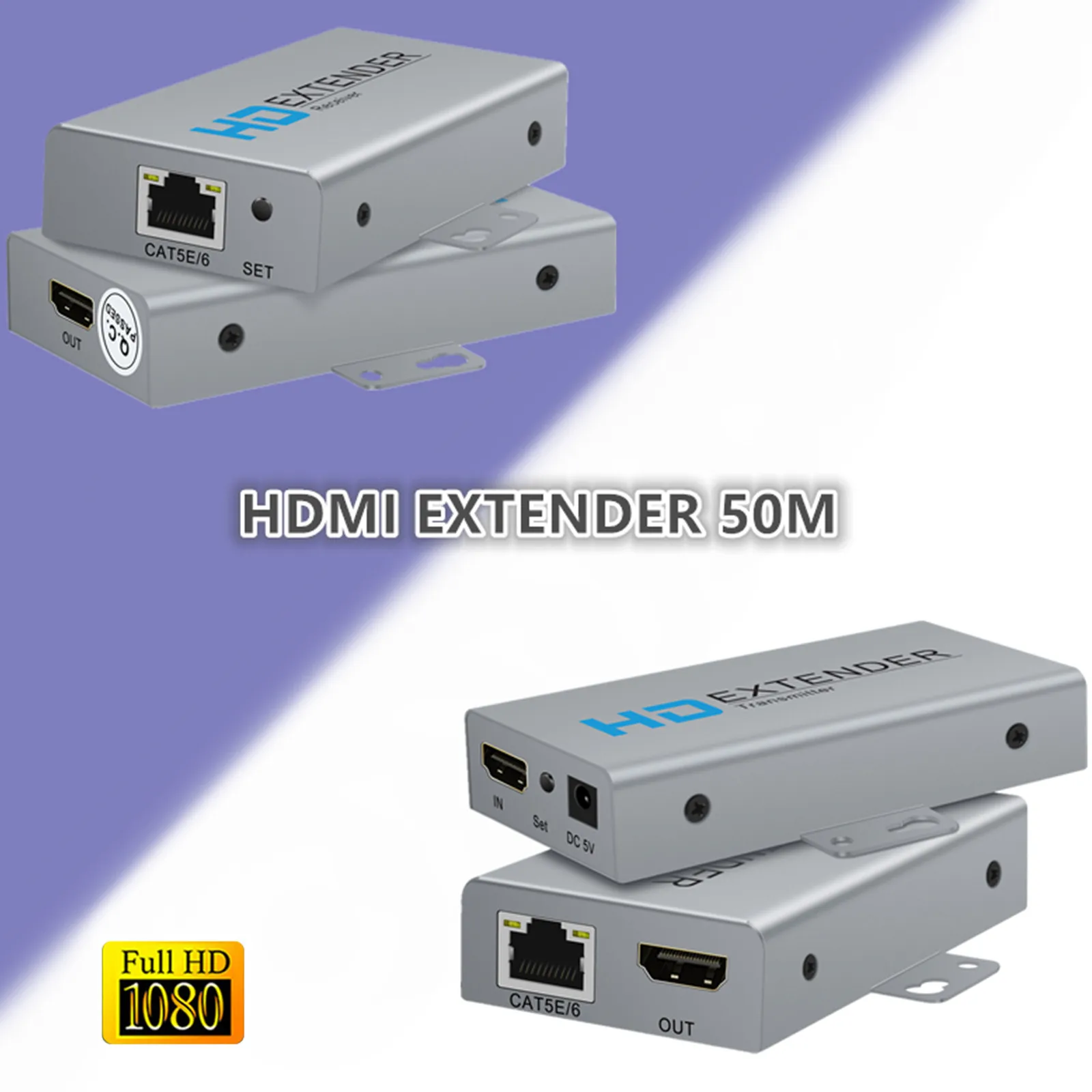 HDMI удлинитель передатчик и приемник поддерживает 1080P 60 Гц CAT5E/6 преобразователь 50