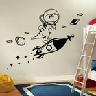 Большой динозавр астрономический Космос ракета звезда фотокомната детская комната мультяшный динозавр Настенная Наклейка для мальчика спальня винил