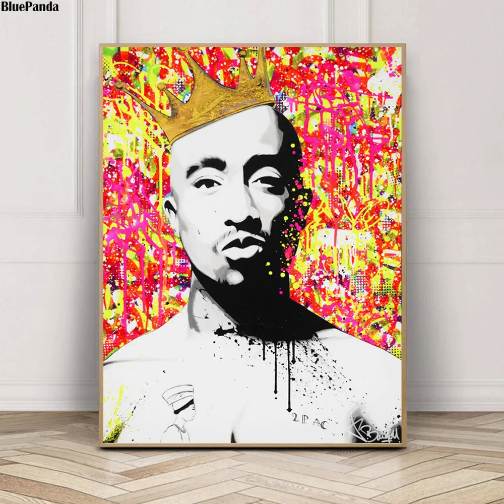 Настенная картина рэп Тупак Шакур постер на холсте с портретом абстрактный принт