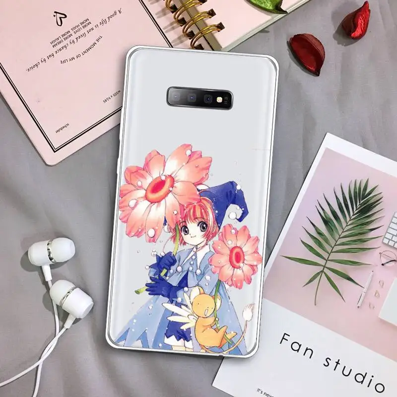 

Cardcaptor Sakura lovely cartoon girl Phone Case Transparent For Samsung Galaxy A 71 21s S note 8 9 10 plus 20 ultra