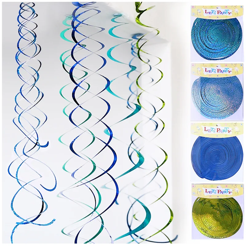 6 шт./пакет с днем рождения Звезда спираль подвесной потолок Гирлянда вихрем