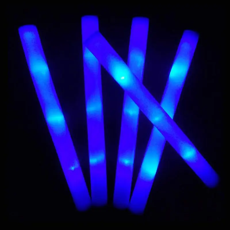 

30 Pcs Light-Up Foam Sticks LED Soft Batons Rally Rave Glow Wands Multicolor Cheer Flashing Tube Concert for Festivals Supplies