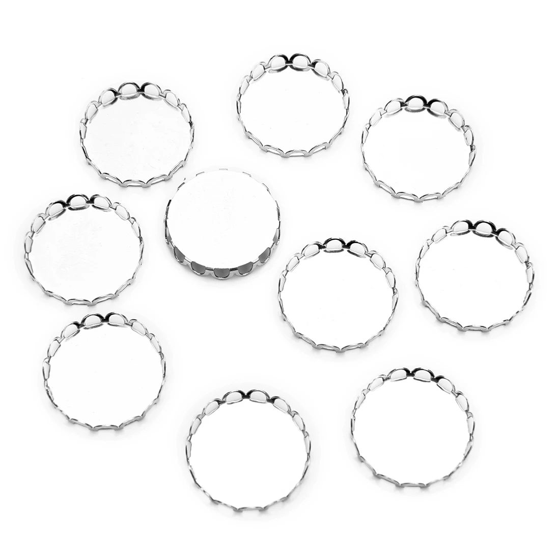 

20pcs Stainless Steel Pendant Base Bezel Blank Cabochon Fit 10 12 14 15 16 18 20 MM Glass Beads DIY Jewelry Making Accessories