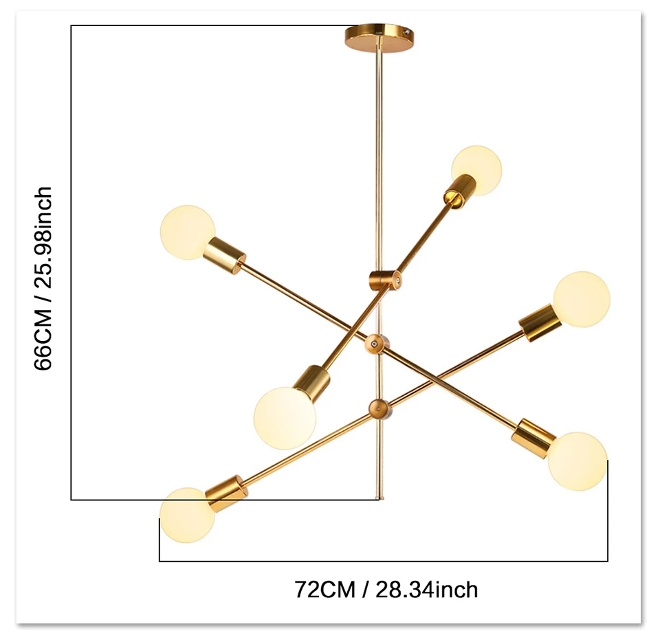 Modern Pendant Lights Lamp E27 Simple Hanging Lamp Nordic Metal Lustre hanglamp Gold Black For Living Dining Room