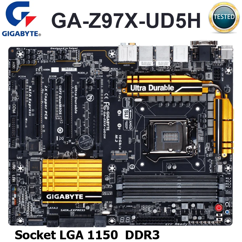Gigabyte Z97X-UD5H Материнская плата Intel Z97 LGA 1150 DDR3 Core i7/i5/i3 десктопная материнская SATA III б/у