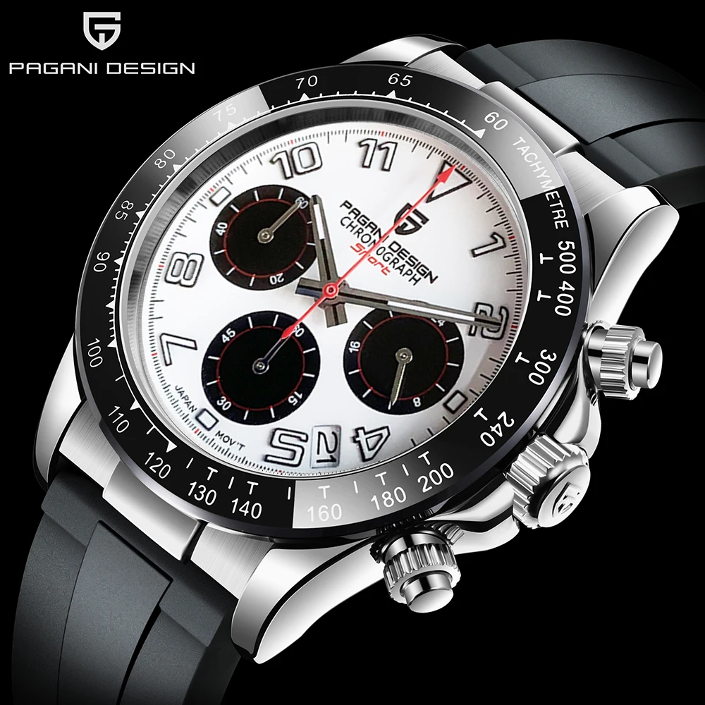 

2021 New Pagani Design Men Quartz Watch New Stainless Steel Waterproof Sports Militaryv Chronograph Sapphire VK63 Clock Relogio