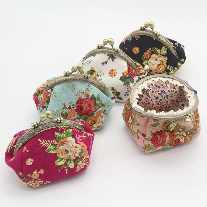 

Wallet,Lady Vintage Flower Mini Coin Purse Wallet Clutch bag