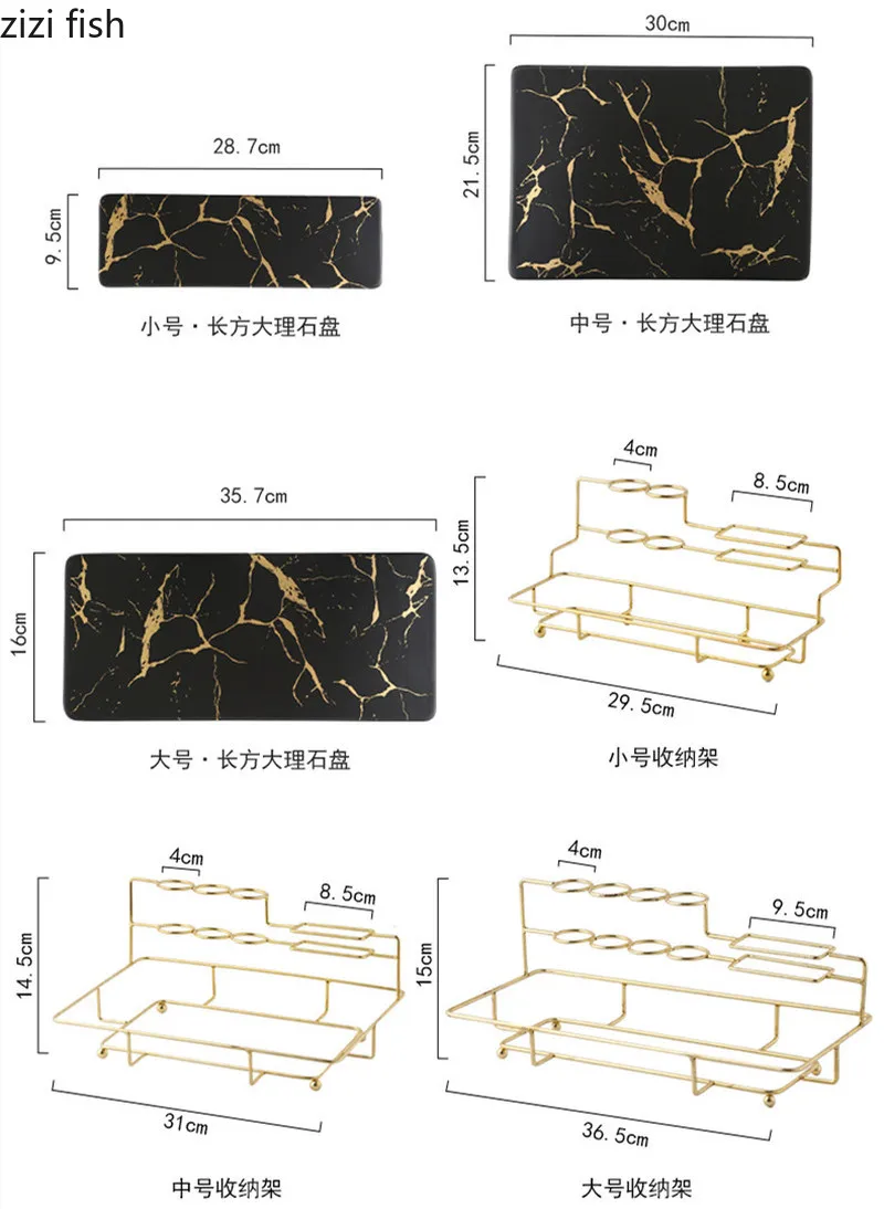 

Marbling Rectangular Metal Rack Bathroom Electric Toothbrush Holder Bathroom Shelf Desktop Cosmetic Storage Organizer Home Tray